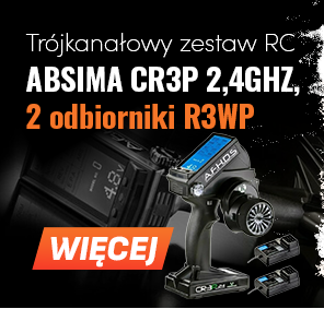 Trójkanałowy zestaw RC Absima CR3P 2,4 GHz, 2 odbiorniki R3WP